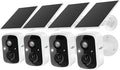 Hiseeu Solar Camera Security Outdoor, 4 Pack 100% Wireless 3K 4MP Surveillance by Hiseeu