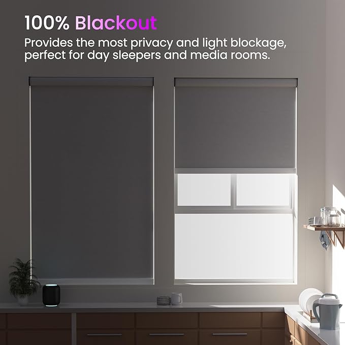 Astomi Motorized Smart Blinds for Windows, Automatic Roller Blackout Shades - Image 5
