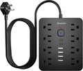 Bawmwim Surge Protector Power Strip, 8 Outlets, 6 USB Charging Ports, 6FT Flat by BawmwimDirect