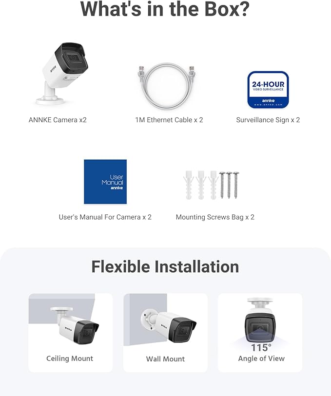 ANNKE 2 Pack 5MP PoE Bullet Security Cameras - Image 7