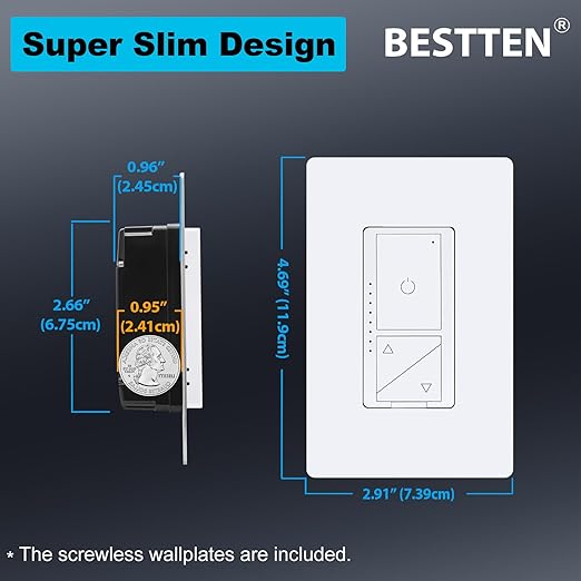 BESTTEN 5 Pack Super Slim Digital Dimmer Light Switch - Image 2