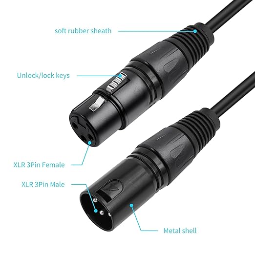 5 Pack XLR Splitter Cable, 1 Maleto 2 Female, 1.5FT Stereo Mic to L&R Audio - Image 4