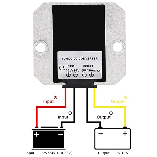 MGGi DC to DC 12V/24V to 5V 10A 50W Voltage Reducer Converter Regulator - Image 3