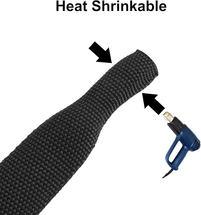 MECCANIXITY Braided Cable Sleeves Heat Shrinkable Fabric Sleeving, 5/8" 10ft - Image 3