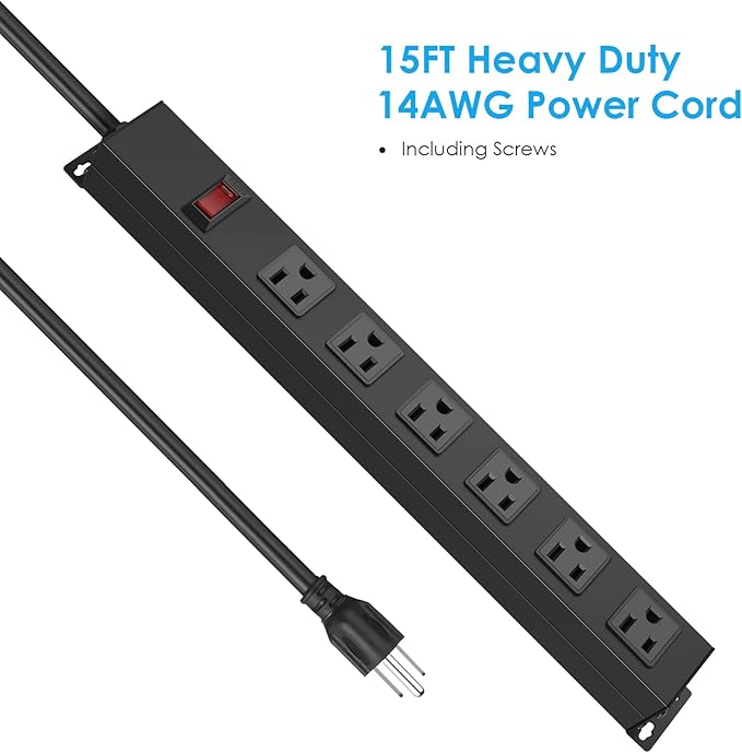 Metal Wall Mount Power Strip, Mountable Power Outlet - Image 4