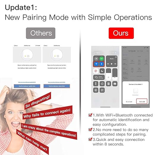 MoesGo WiFi Smart Wall Light Switch, Glass Panel, 2.4GHz Wi-Fi Touch Switches - Image 3