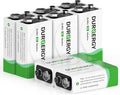 DURNERGY 9V Batteries, 9 Volt Batteries 8 Pack, 10-Year Shelf Life, 9V Batteries by DURNERGY