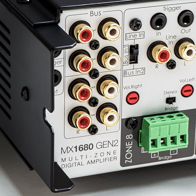 OSD Audio MX1680 GEN2 8 Zone Amplifier 16Ch x 80W, Class D, Front Panel On/Off - Image 6