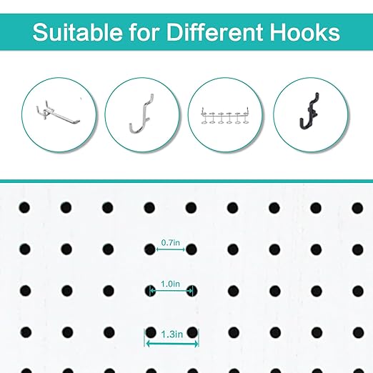 Babion 4 Panel Pegboard Display, Peg Board Room Divider Freestanding Folding - Image 7