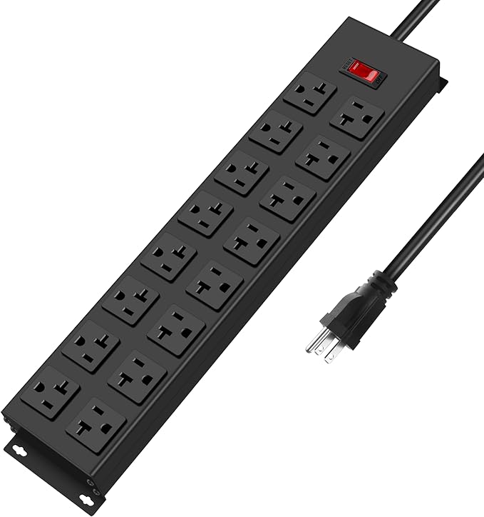 JUNNUJ Heavy Duty 20 Amp Power Strip by JUNNUJHome