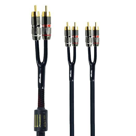 Arklove 25ft Shielded RCA Plug Splitter Stereo Audio Video Cable 2 Male to 4 by Arklove