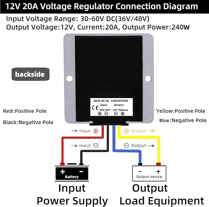 48V to 12V Converter Golf Cart Voltage Regulator Reducer Transformer Waterproof - Image 5