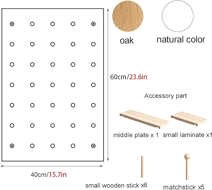Wooden Wall Organizer Kit, Versatile Display Panel - Image 3