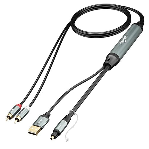 Adoreen Unidirectional 2 RCA Input to SPDIF/Toslink Output Optical Adapter by Adoreen