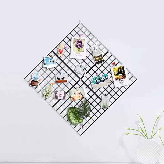 Feadily 4 Pack Metal Grid Wall Board, Photos & Pictures Display Board, DIY Home by Feadily