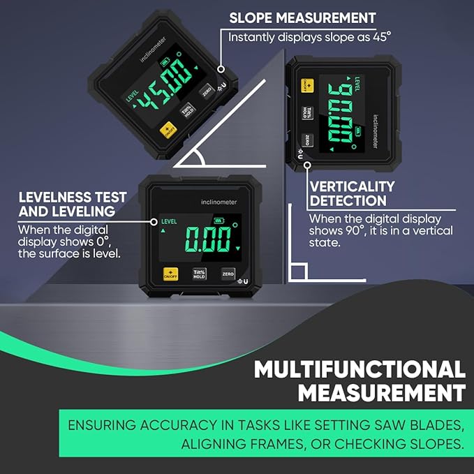 Saker Digital Angle Finder Protractor Tool, Precision Angle Measuring Tool - Image 7