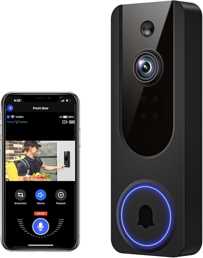 VanaOrbi 1080p WiFi Video Doorbell Camera Wireless, Battery Powered, AI Human by Unknown