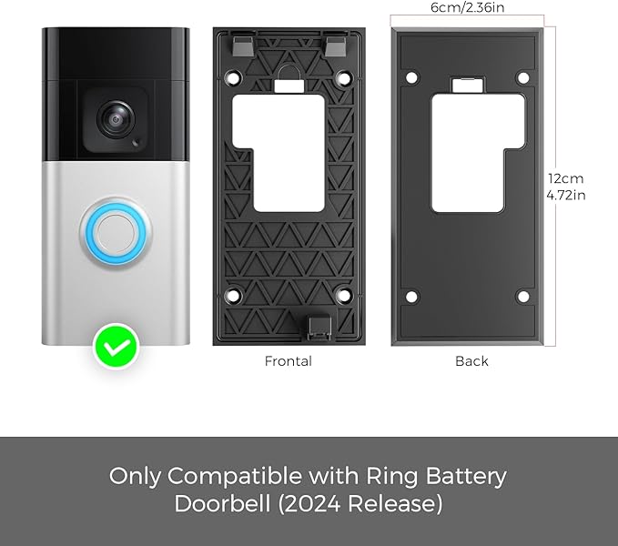 No-Drill Adhesive Mount for Ring Battery Doorbell 2024 | Damage-Free Strong 3-M - Image 6