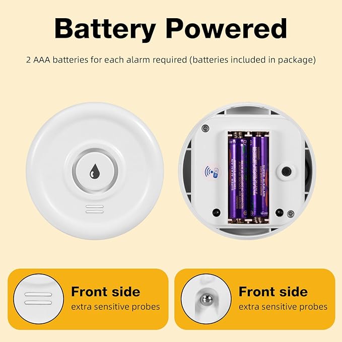 Douevo 5 Pack WiFi Water Leak Sensor, 100 dB Water Alarm Leak Detector - Image 6