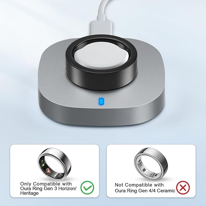 ZOOROO Charger Compatible with Oura Ring Gen 3 Size 12, Fast Charging Dock with - Image 2