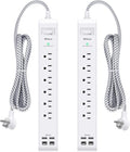 2 Pack Power Strip Surge Protector, 6 Outlets 4 USB Ports 5Ft Long Extension by Mifaso