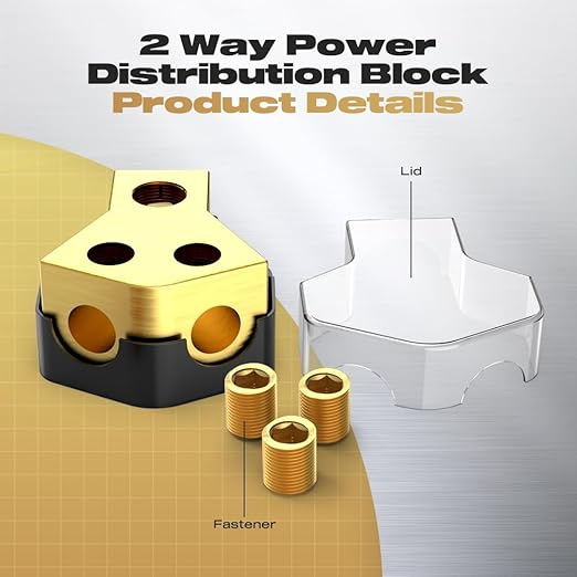 Distribution Block Car Audio, 2 Way Power Distribution Block 0/2/4 Gauge in - Image 3