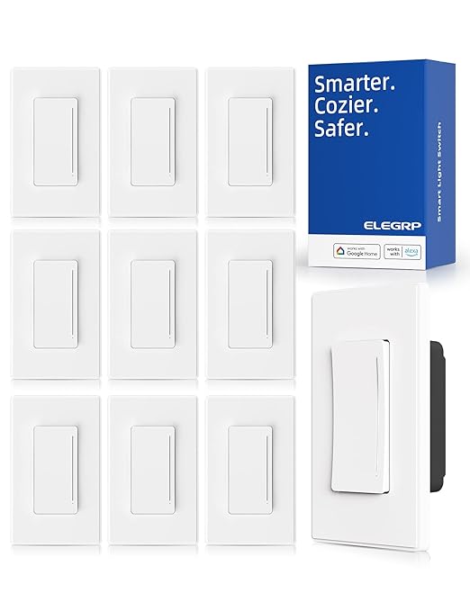 ELEGRP Smart Dimmer Light Switch DTR30, Single Pole or 3 Way, 2.4GHz Wi-Fi by ELEGRP%7CELEGROUP
