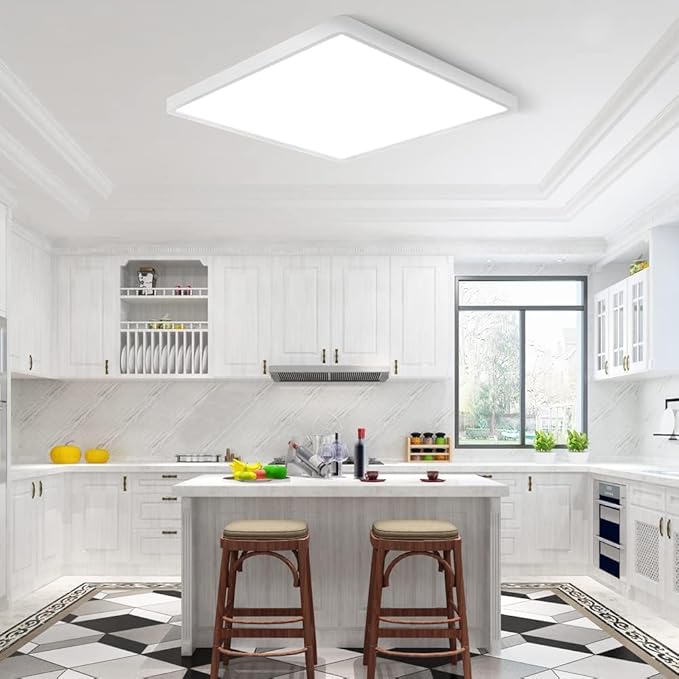 LED Flush Mount Ceiling Light Fixture, 2800K Warm White, 12inch 24W, Slim Flat - Image 3