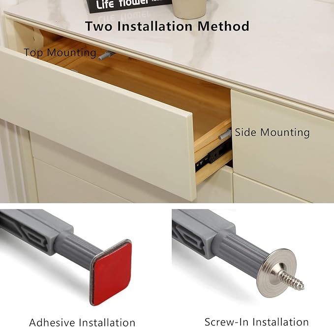 Push to Open Door Latch, 2 Pack Magnetic Push Latches, Adhesive Heavy Duty - Image 3
