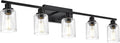 WINSHEN 40 Inches Length Black Bathroom Lighting Fixtures, 5-Light Modern by WINSHENLighting