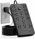 JouleLoom Surge Protector Power Strip-14 Outlets and 6 USB Ports, 10 Feet Flat by JouleLoom
