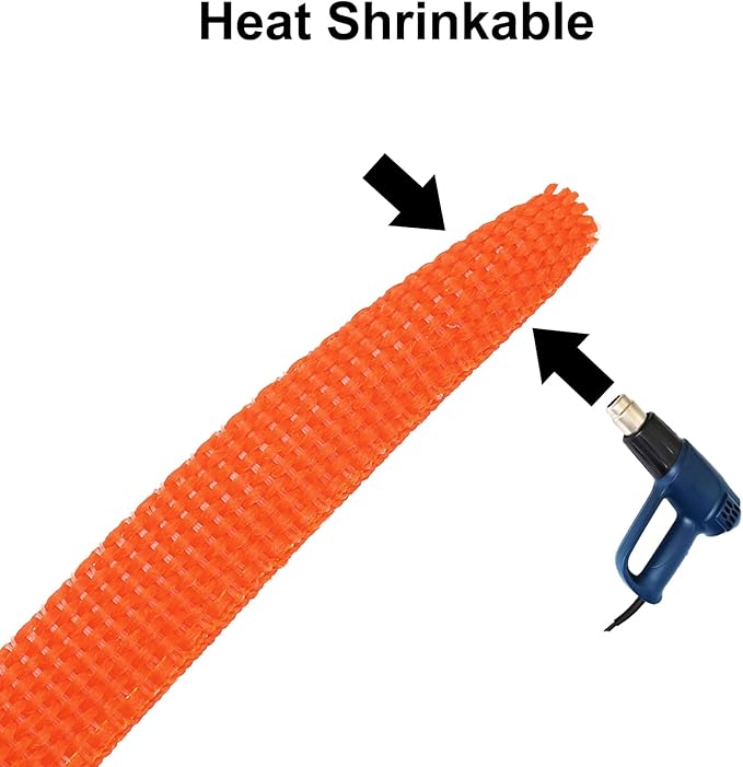 MECCANIXITY Braided Cable Sleeves Heat Shrinkable Fabric Sleeving, 5/8" 60ft - Image 3