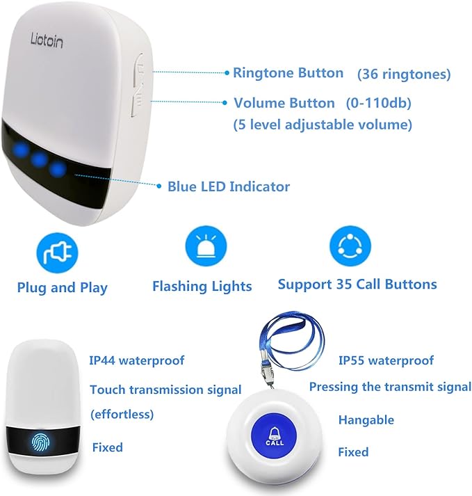 LIOTOIN Caregiver Pager Wireless Alert System - Image 3