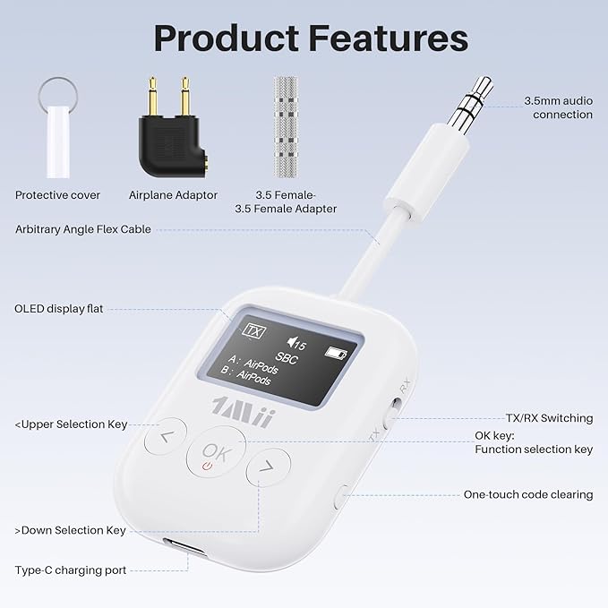 1Mii SafeFly Min+ Bluetooth Transmitter and Receiver, Supports to 2 - Image 8