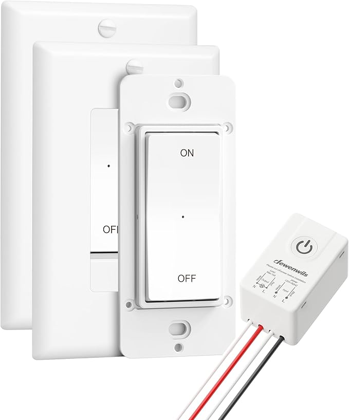 DEWENWILS Wireless Light Switch and Receiver Kit, No Wiring, No Interference by DEWENWILS