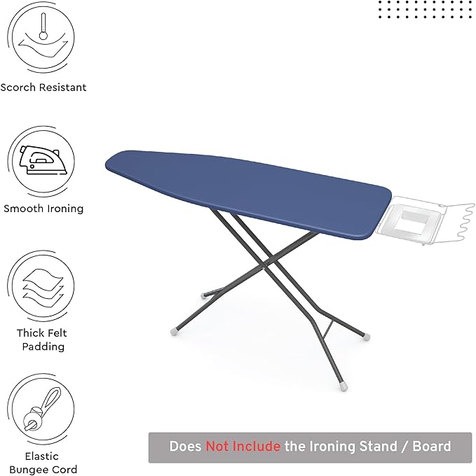Encasa XO Ironing Board Cover and Pad 42"x14" - 4mm Felt Medium Iron Board - Image 2