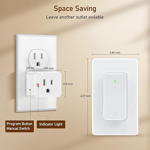 Thinkbee Remote Control Outlet Plug, 15A /1500W 600ft RF Range Wireless Light - Image 6