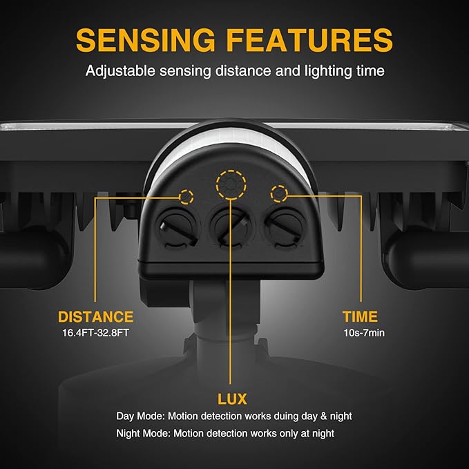 Onforu 2 Pack 100W LED Security Lights Motion Sensor Outdoor, 9000LM Super - Image 5