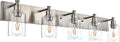 TODOLUZ 5-Light Vanity Light Fixture in Brushed Nickel, Modern Wall Sconce by TODOLUZ