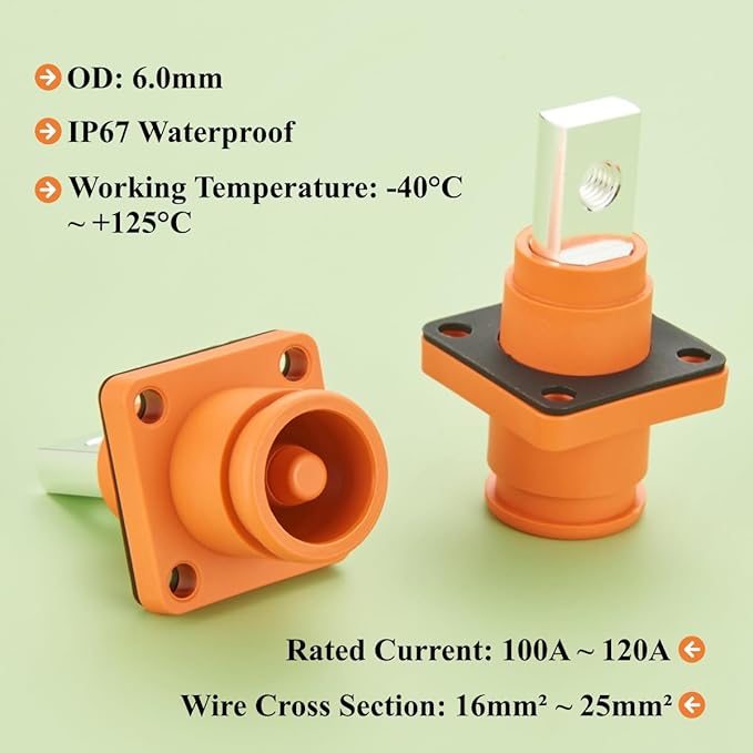 1 Set Battery Energy Storage Connector 120A 25mm² High Current HV Connectors - Image 4