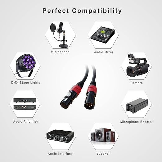 AuxLink XLR Cables, XLR Microphone Cable 6 ft 4 Pack - Image 4