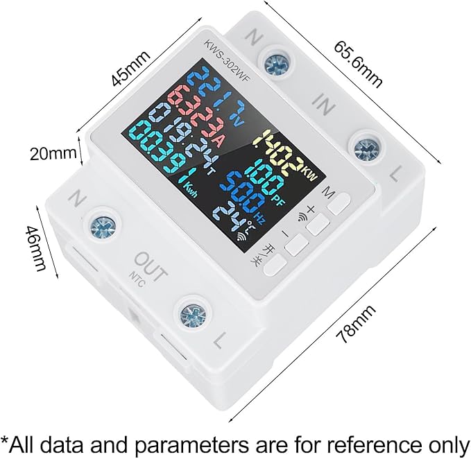 LCD Digital Energy Meter, Single Phase Energy Meter, Din Rail Electricity Usage - Image 7