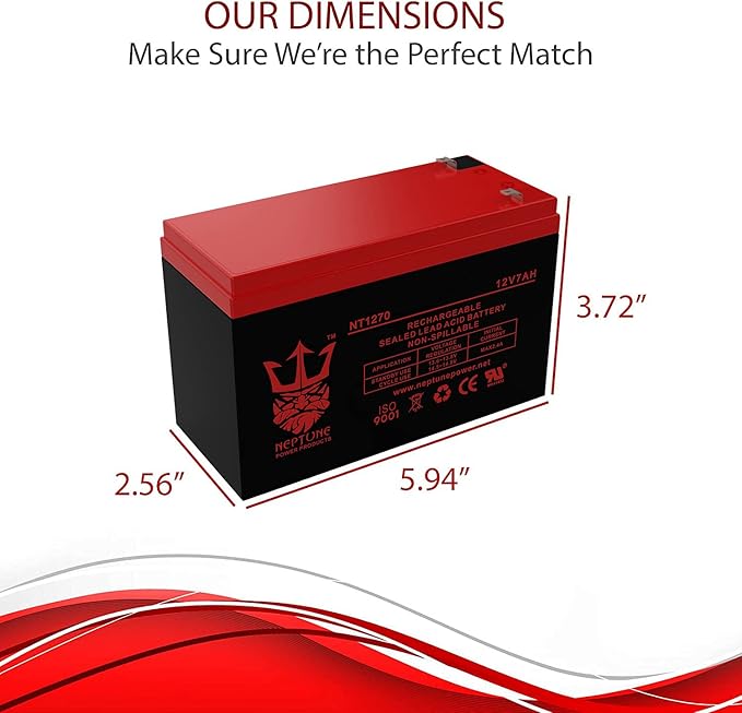 Neptune Power Brand NT1270 F1 12V 7Ah SLA Replacement Battery - Image 2