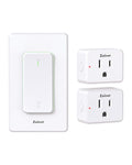 Zoiinet 2-Gang Remote Control Outlet Plug Switches, Upgrade Dual Switch Design by Zoiinet