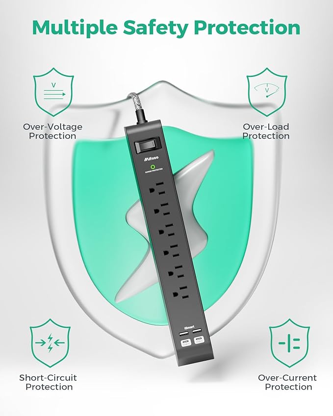 15FT Power Strip Surge Protector - Image 7