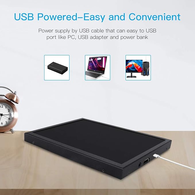ELECROW 8" Portable Monitor, 1280x800 Mini Non-Touch Capacitive Monitor - Image 3