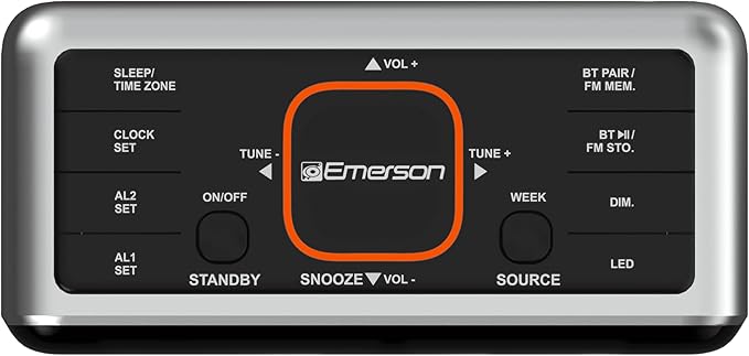 Emerson CKS1521-A SmartSet Bluetooth Dual Alarm Clock Radio - Image 4