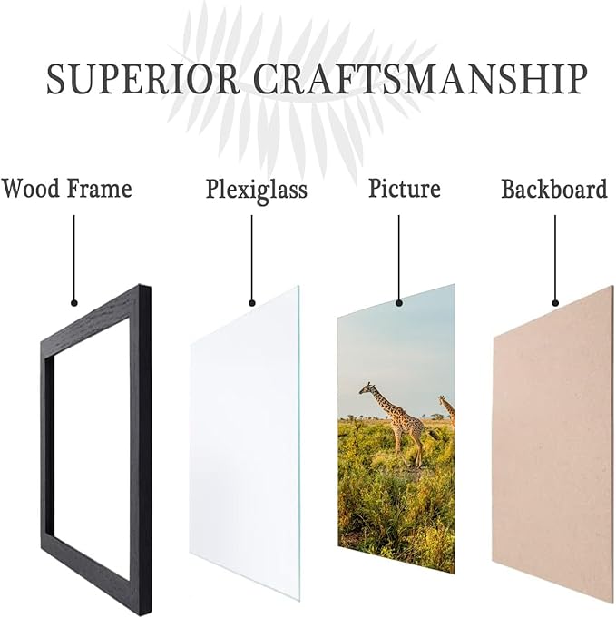 TKYGU 13x17 Picture Frame Set of 3, Wooden Frame Black - Image 6