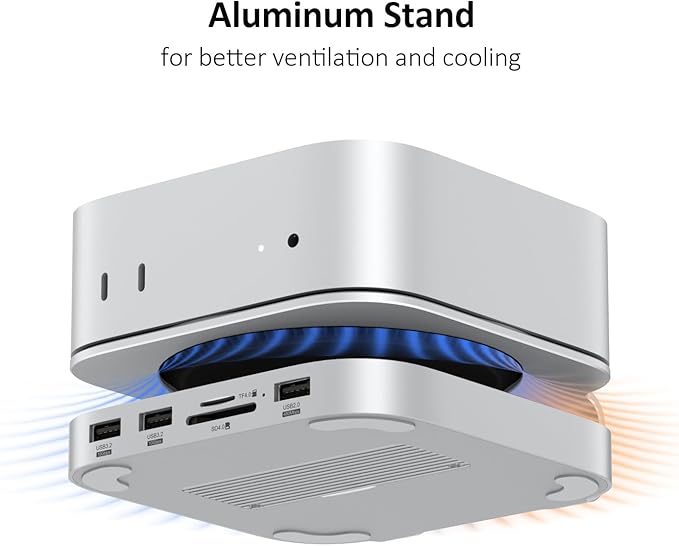 Akyyajaure Mac mini Hub: 10 in 1 Aluminum Stand & Dock - Image 5