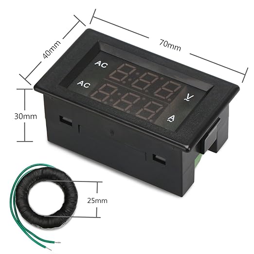 DROK Volt Amp Meter 2pcs, AC 500V 200A Digital Voltmeter Ammeter Panel - Image 5